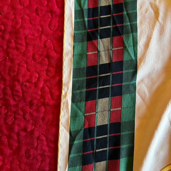 Vintage Gucci Silk Scarf Green Plaid Equestrian - Picture 6 of 9